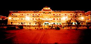 Beaming with Brilliance - The school Building at Night