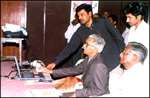 Justic P. Ramakrishnam Raju launching e-Art Gallery, click here to see large picture.