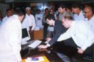(Left to Right) AP CM Sri N. Chandrababu Naidu, Sri T. Purnachandra Rao, Regional Manager, Ardent Citylink Services Pvt. Ltd., Sri Prasad Bodepudi, CEO, Ardent Citylink Services Pvt. Ltd., Sri K. Shankara Rao, Director, Ardent Citylink Services Pvt. Ltd., Sri Randeep Sudan, Special Secretary to CM, T. Hanumanchowdary, IT Advisor, Govt. of AP