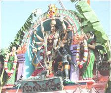 Devi statue in the Bonalu Festival